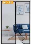 yotache Magnetic Screen Door Fits Door Size 36x81 inch, Screen Size 38"x82", Fiberglass Heavy Duty Screen Door, Black