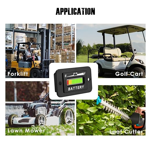 Taikemeti 48V LED Battery Level Indicator, Monitoring The Residual Power of The Equipment, Suitable for Lead-Acid Battery-Driven Rv, Forklift, Golf Cart, Leaf Cutter, Etc. (48V)