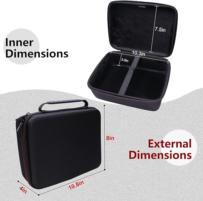 LTGEM Projector Case Compatible with ELEPHAS BL128 Mini Projector 2025/2024 Upgraded(Inside: 10.3"x7.5"x3.5"), Case Only