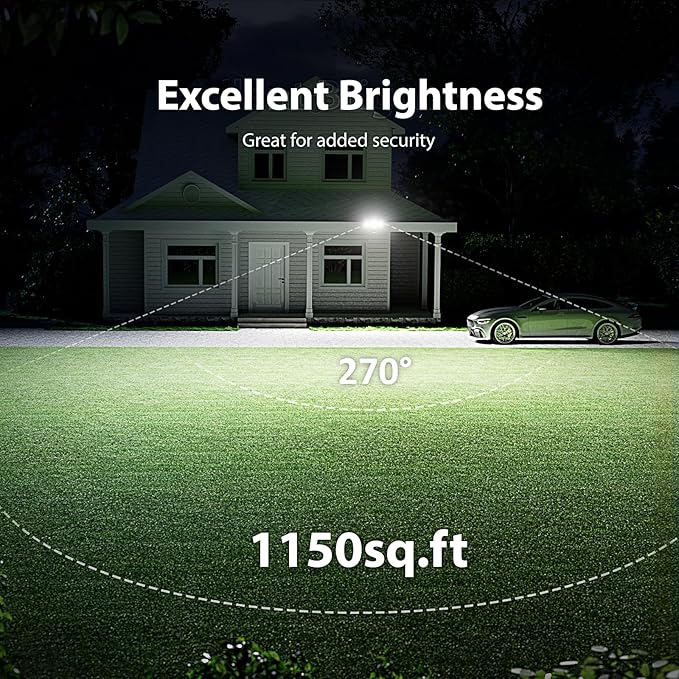 Onforu 2 Pack 75W LED Motion Sensor Outdoor Lights, 7000LM Dusk to Dawn Outdoor Lighting, 6500K Motion Detector Flood Light, IP65 Waterproof Hardwired LED Security Light for Yard Garage