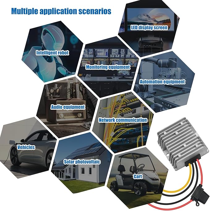 BEYIMEI DC 30V-90V to 24V 20A 480W Waterproof Step-Down Power Converter DC Step-Down Transformer Power Supply Converter for CNC Equipment, Switching Solar Panels, and Other Step-Down Applications