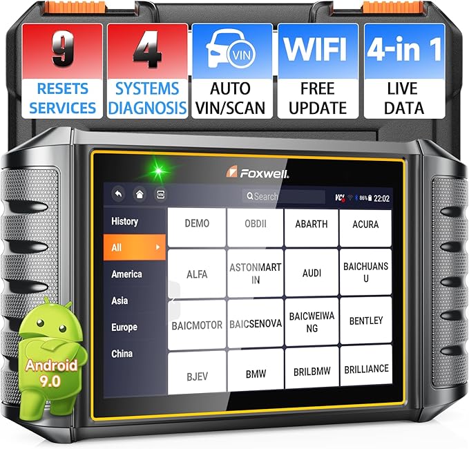 2025 FOXWELL NT716 OBD2 Scanner Bidirectional Control 9+ Resets Scan Tool ABS SRS Transmission Engine Diagnostic Code Reader WiFi Update Injector Coding/D-P-F/BMS/ABS Bleed/Oil/EPB/TPMS/SAS/Throttle