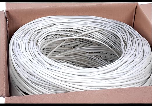 FiveStarCable 18/4 Gauge Low Voltage 4 Conductors Stranded Cable Wire - 1000 ft, 18 AWG, PVC Jacket - for Security Systems, Alarm, Audio, Control, Intercom, and Speaker Applications (White, 18-4)