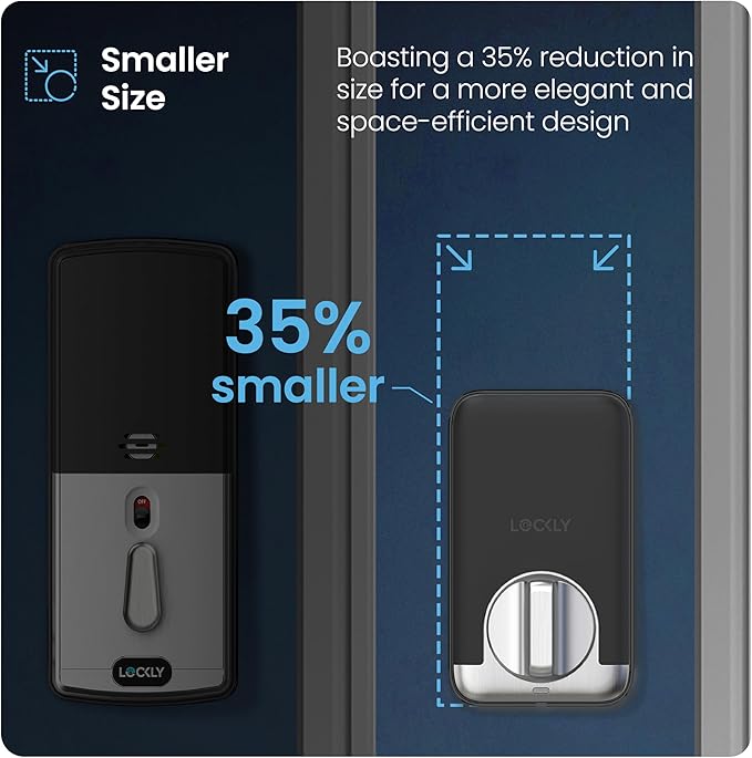 Lockly PIN Genie Pro Zeno Series Smart Lock, Keyless Entry Door Lock with Apple Home Key, Built-in Wi-Fi Keypad Deadbolt Locks for Front Door, App Remote Control, IP65 Weatherproof, Easy Installation