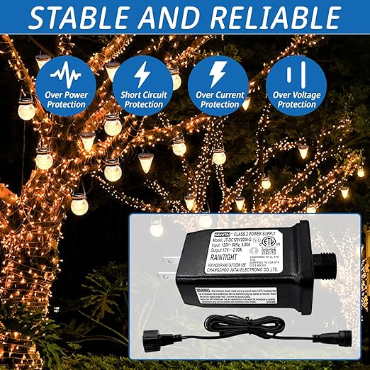 12V 2A Class 2 Power Supply Replacement LED Transformer IP44 LED Light Controller Low Voltage Transformer for Christmas String Light Inflatable Device (12V24W 1PC)