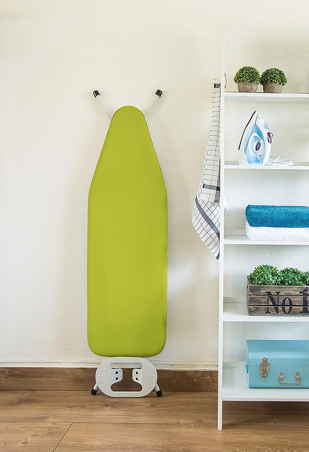 Encasa XO Ironing Board Cover and Pad 49"x18" - 4mm Felt Wide Iron Board Cover with Padding - Heat Resistant, Stain-Safe Dye, Non Slip Elastic Bungee Cord Tightening Iron Table Cover Lime Green