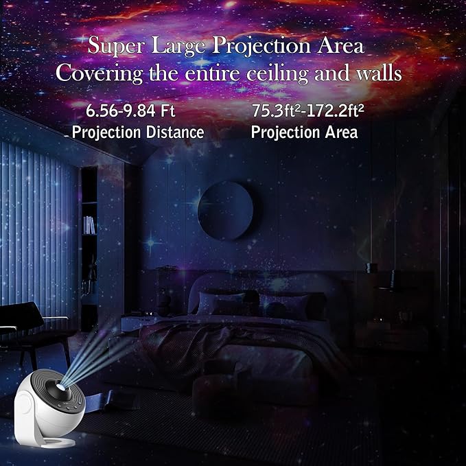 Galaxy Projector for Bedroom,13 in 1 HD Planetarium Star Projector,Ceiling Night Light Milky Way Mood Lighting with 360° Rotating and Timer,LED Space Galaxy Lamp for Kids,Adults,Gifts,Room Decor