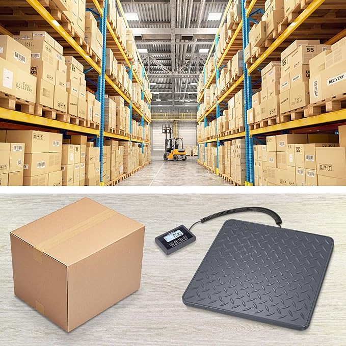THINKSCALE Shipping Postal Scale with Integrated One-Piece Platform, 10g High Accuracy 440lb Capacity for Packages, Small Business & Warehouse, Battery & AC Adapter Included