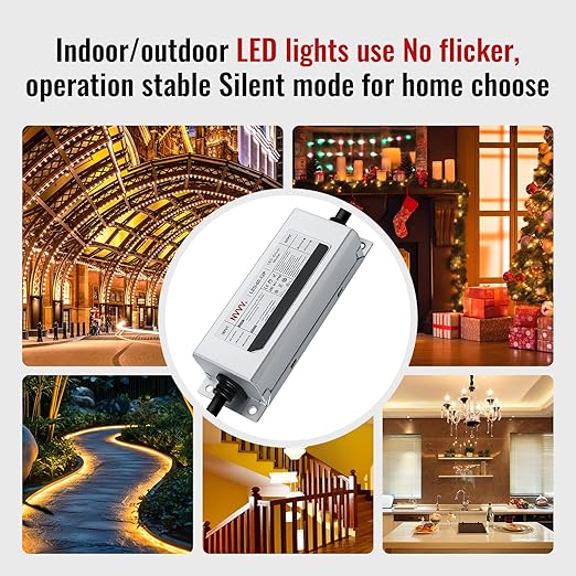 12V LED Driver 60 Watts Waterproof IP68 Power Supply Low Voltage Landscape Transformer AC 90-265V to 12V DC 5A Converter for Indoor Outdoor LED Strip and Any 12 V DC Device