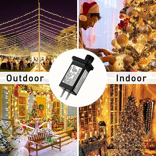 2PCS Replacement 12V 1A LED Transformer JT-DC120V1000-F Class 2 Power Supply Adapter Ip44 LED Light Controller Low Voltage Transformer for Christmas String Light Inflatable Decorations (12V12W 2PCS)