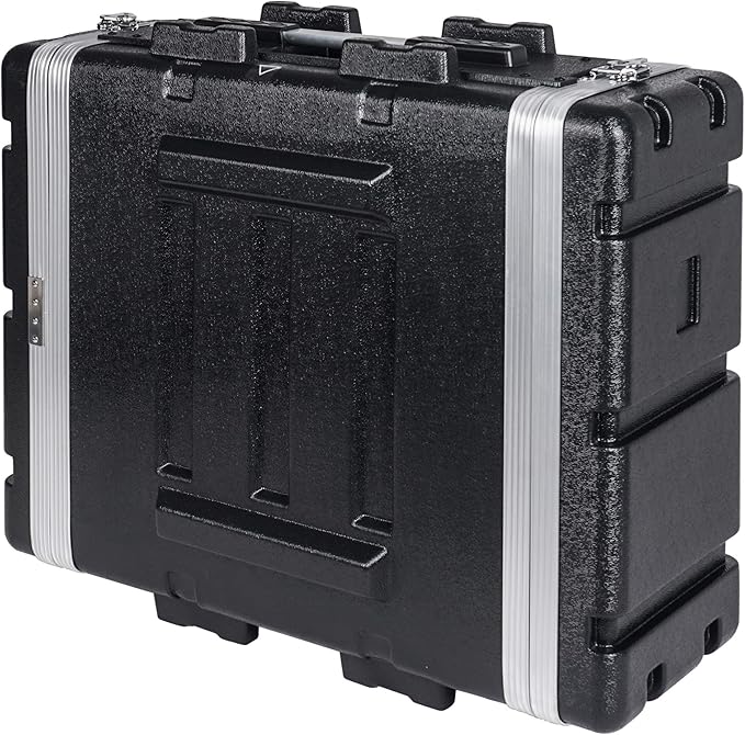 Sound Town Lightweight 4U PA DJ Rack/Road Case with ABS Construction, 19” Depth and Heavy-Duty Latches (STRC-A4U)