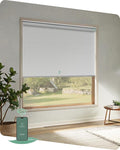 Yoolax Motorized Blinds App Control, Blackout Roller Shades for Windows, Cordless Automatic Shades Roller Window Blinds for Bedroom Living Room Office (Blackout Alpine White, 46" W x 72" H)