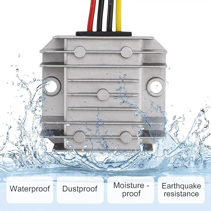 24V to 12V 60W 5A DC-DC Buck Converter Step Down Power Supply, Waterproof Voltage Regulator with Overload/Short Circuit Protection for Golf Cart, Truck, Bus, LED Light