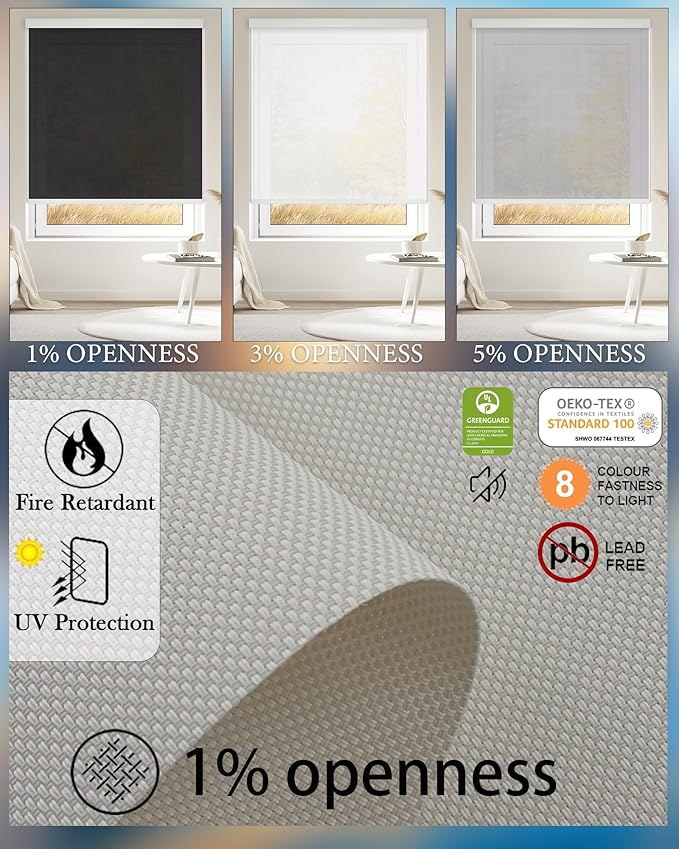 COOLWINDS Motorized Blinds with Remote Cordless Automatic Motorized Shades Custom Blinds for Windows Smart Curtains Compatible with Alexa Google Home(Solar Beige,W28 x H72in)