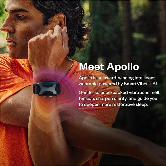 Apollo Neuro Wearable & 12-Month SmartVibes AI Membership – Sleep Aid & Stress Relief Device | Fall Asleep Faster, Sleep Longer & Deeper | Boost Focus, Relaxation & Calm (Twilight)