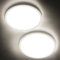 SunRider 2-Pack LED Flush Mount Ceiling Light Fixture, 4000K Neutral White, 2400LM, 12 Inch 24W 240W Equiv. Round Flat Ceiling Lights, Non-Dimmable