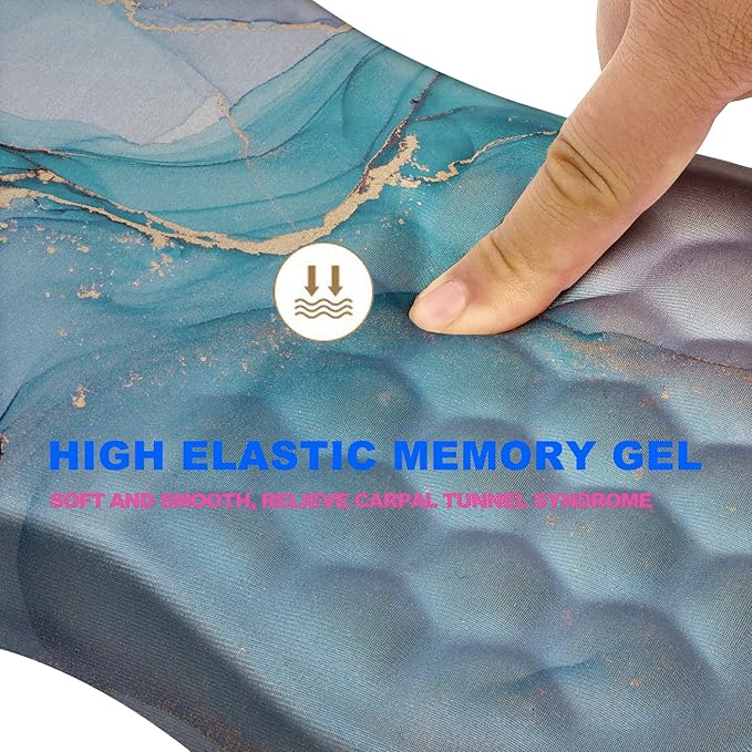 KUOSGM Mouse Pad Wrist Support, Ergonomic Mouse Pad with Massage Dot, Comfortable Computer Mouse Pad for Laptop, Wrist Rest Pain Relief Mousepad with Non-Slip PU Base for Office & Home, 12 x 8 in