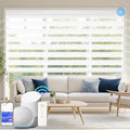 COOLWINDS Motorized Zebra Blinds for Windows Cordless Electric Curtains with Remote Control Blackout Shades Custom Smart Blinds Compatible with Alexa Google Home(Custom)