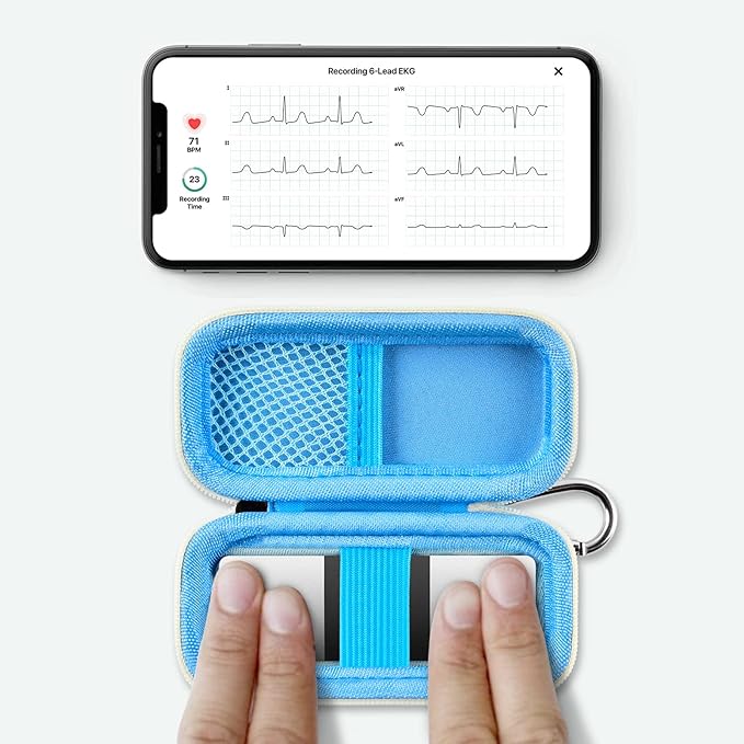 Heart Monitor Case Compatible with AliveCor Kardia Mobile ECG/for KardiaMobile 6L for Apple and Android Device - CASE ONLY (Blue)