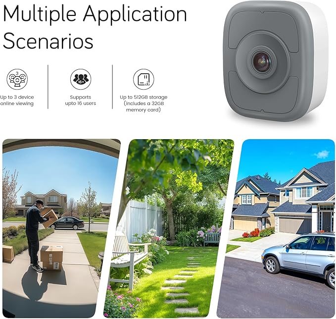 abetap 5MP 3K Window Camera with Enhanced Color Night Vision, Built-in Strong Magnetic Mount for Flexible Placement, No Subscription Needed, 24/7 Continuous Recording,Dual-Band 2.4G & 5Ghz WiFi