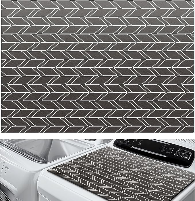 Teenyyou 1 Pcs 26 x 18 Dryer Top Protector Mat, Washer and Dryer Topper, Non Slip Waterproof Machine Cover Dust Proof Quick Drying Topper Pad for Laundry and Kitchen (Classical)