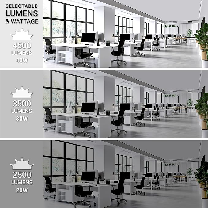 NUWATT 40 Pack 2x2 LED Flat Panel Lighting, Drop Ceiling Light Wattage Selectable 40W/30W/20W, 5CCT 3000K/3500K/4000K/5000K/6500 Suspended Ceiling LED Lights, 4400LM, Dimmable 0-10V, 120-277V, ETL