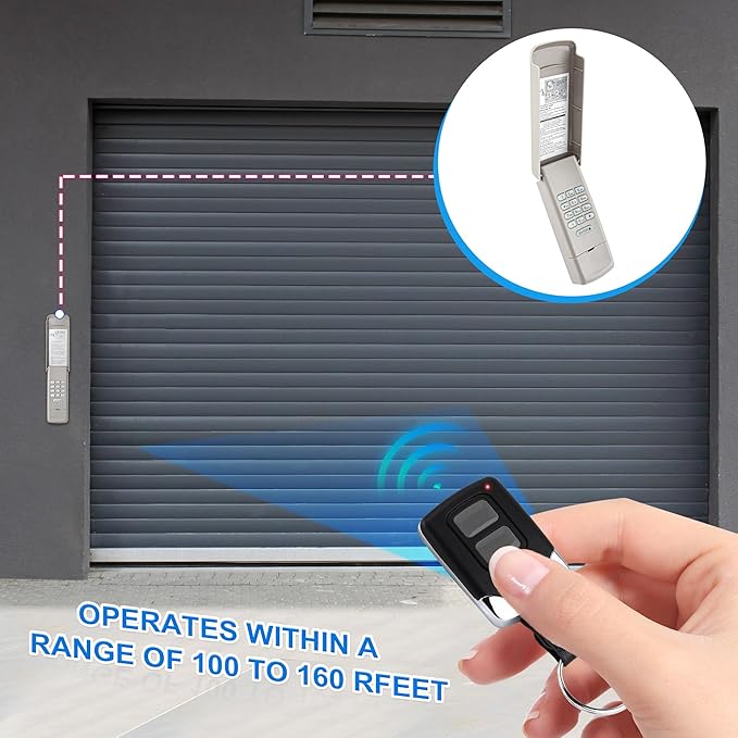 Garage Door Opener Keypad with 2 Garage Door Opener Remote for Liftmaster Chamberlain Craftsman Remote Keypad 877MAX 893LM 893Max 971LM 371LM, Purple Yellow Red Orange Learn Button