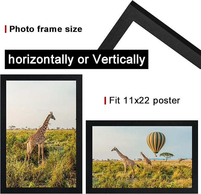 TKYGU 11x22 Picture Frame 5 Pack- Newspaper Frame for Assorted Media and News Articles-11x22 Wooden Frame with Plexiglass,Decorate Home and Office with Large Paintings -Fits Most Standard Newspapers