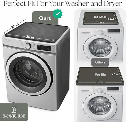 1 PC Washer and Dryer Top Cover Protectors 25" x 25", Laundry Machine Dust Guards (Onyx (Dark Grey))
