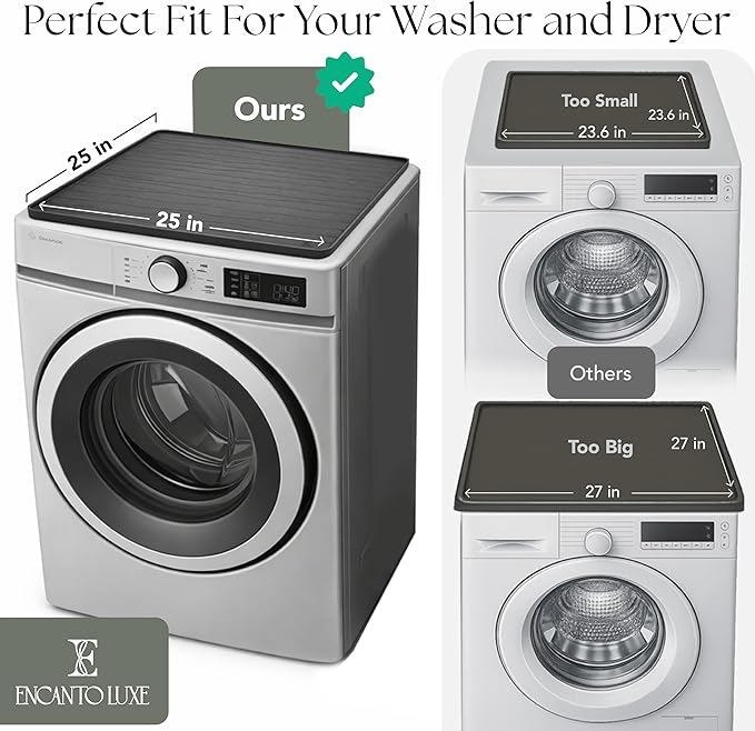 1 PC Washer and Dryer Top Cover Protectors 25" x 25", Laundry Machine Dust Guards (Sand (Beige))