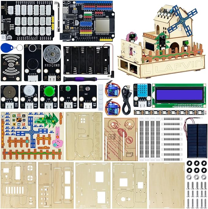 LAFVIN IOT ESP32 Smart Home Starter Kit Supports Voice Recognition and App Control Compatible with Arduino IDE with Tutorial