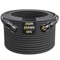 XLR Cables 250ft 1 Pack, Professional Gold-Plated Rean Connectors from Neutrik, Kevlar-Reinforced Nylon Braided Microphone Cable, Mic Cable, Durable Shielded and Balanced XLR Male to Female Cord