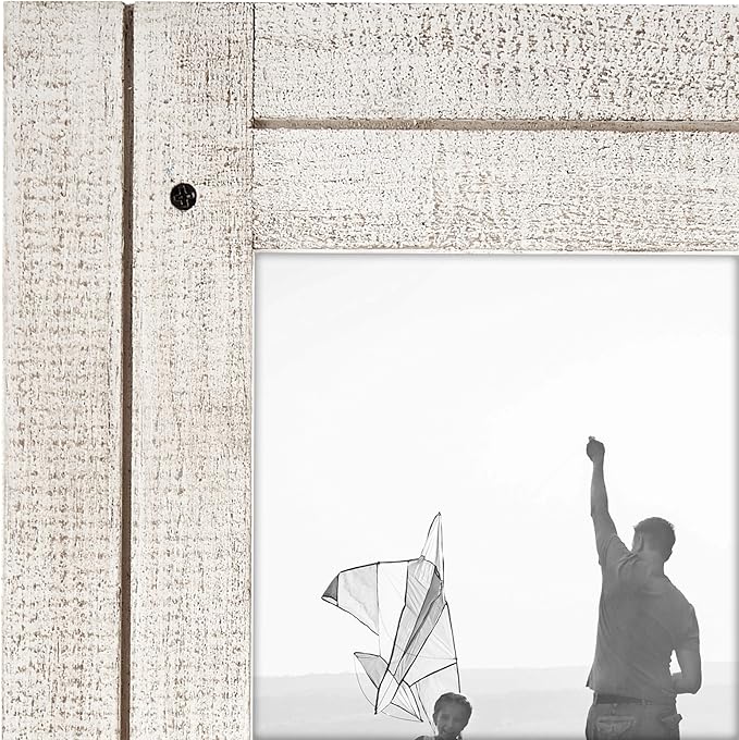 Americanflat Hinged 4x6 Triple Picture Frame with 3 Photo Openings and Polished Glass - Distressed Wood Collage Picture Frames for Tabletop and Wall Display - Hampton Collection - Aspen White