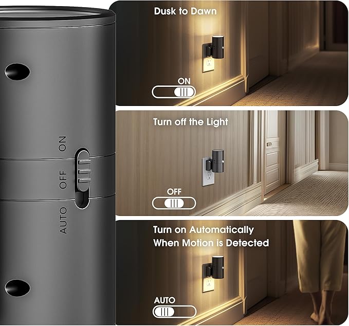 Briignite Motion Sensor Night Light,2 Pack Motion Activated Plug in Night Lights, 0-100LM Dimmable Soft White 3000K, Motion Sensor Light Indoor for Bathroom Hallway Bedroom Stairway Kid Elderly Pet