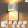 NIORSUN Plug in Night Light, Auto Brightness Sensor Night Light, 3000K Warm White, Ultra-Slim Wall Light for Hallway Bathroom Bedroom Stairs, White, 8 Pack