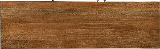Hekman TV Stand with Storage for Living Room, Entertainment Center with Bookshelves - Bedford Brown Finish, Wood Framed Glass Doors, Back Ventilation Panel, Solid Hand-Forged Iron Hardware, TV Console