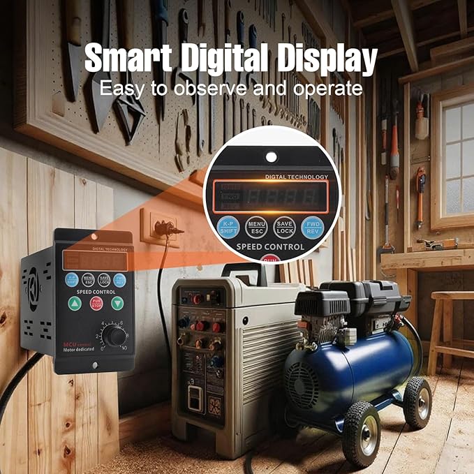 Cozyel AC 220V/0.75kw 1HP Variable Frequency Drive, 5A VFD Inverter Single-Phase to 3-Phase Frequency Converter for Spindle Motor Speed Control