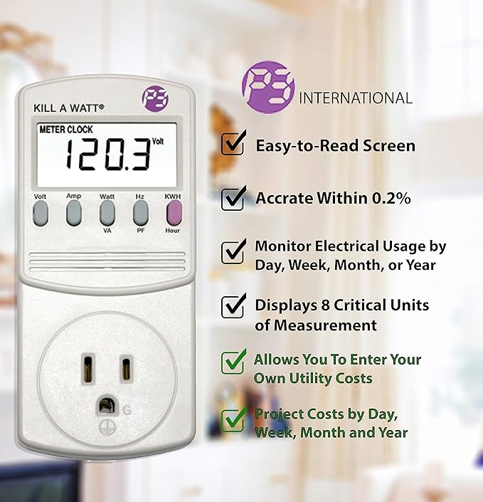 P3 International P4460 Kill A Watt EZ Electricity Usage Monitor, grey (5-Pack)