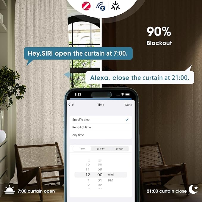 SmartWings Automatic Curtain Opener with Drapery, Motorized Vertical Blinds with Remote, Electric Closet Doors Sliding Panels Compatible with Alexa Google Homekit, 90% Blackout Milky Coffee