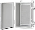 Gratury Junction Box, IP67 Waterproof Plastic Enclosure for Electrical Project, Hinged Grey Cover, Includes Mounting Plate and Wall Bracket (Grey Cover, 11.4"×7.5"×5.5")
