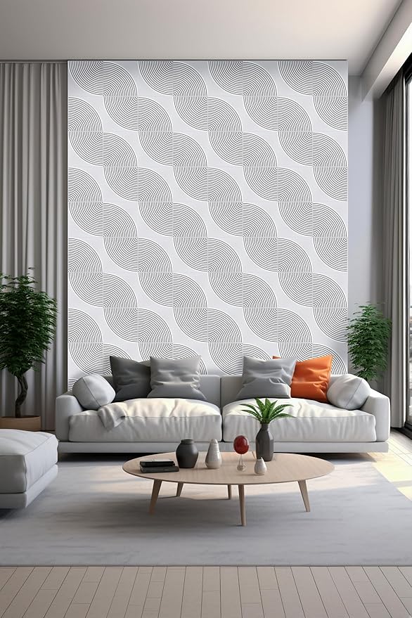 From Plain To Beautiful In Hours 9002 Arc Swell PVC 12 in x 12 in Peel and Stick Wall Panels (Covers / 10 sq.ft), White Matte, 10 Piece