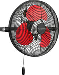 Fanqiebros 12 IN High Velocity Wall Mount Fan, 3 Speed Industrial Wall Fan with Sealed Motor, 2500 CFM Adjustable Air Circulator for Garage, Commercial, Greenhouse, Warehouse & Gazebo Use, UL Listed
