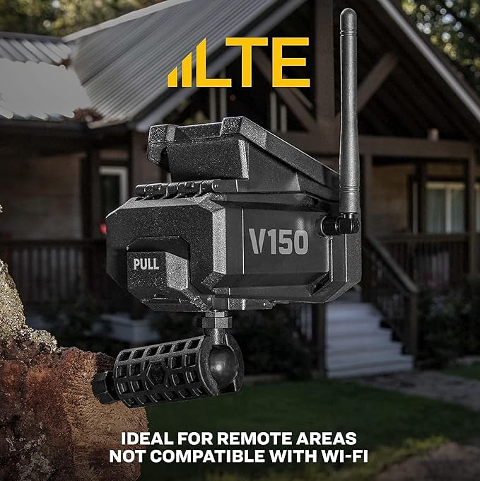 Vosker V150 Twin Pack Solar-Powered LTE Cellular Home Security Outdoor Camera | Motion Activated Photo Capture Nightvision Wireless Camera |Receive Photos (No Video) on Your Mobile App (2 Pack)