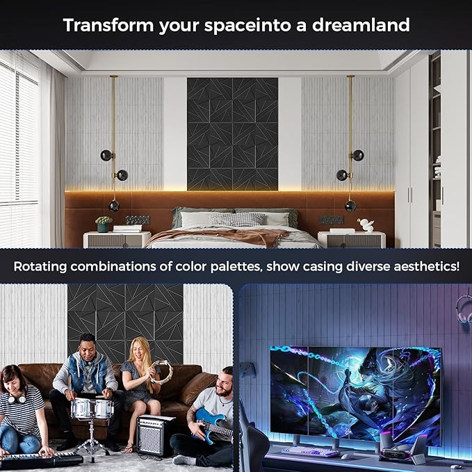 BSHEAD 12 Pack Large Soundproof Wall Panels, 15.7 x 15.7 x 0.47 in Sound Proof Foam Panels for Walls, 1.2lb/ft³ High Density, Thicker 0.47in, Acoustic Panels, Sound Dampening Panels Gray