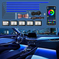 RGB Acrylic Ambient Lighting Car Lights, LED Strip Lights with APP Control, 593 LEDs Interior Car Lights, 6 in 1 Neon Car Ambient Lighting Kit