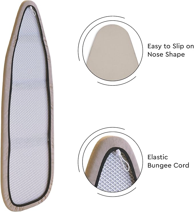 Encasa XO Ironing Board Cover and Pad 54"x15" - 4mm Felt Large Iron Board Cover with Padding - Heat Resistant, Stain-Safe Dye, Non Slip Elastic Bungee Cord Tightening Iron Table Cover Lime Green