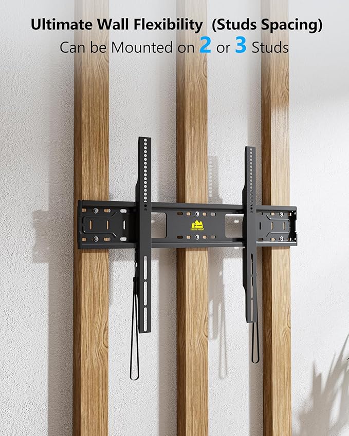 FORGING MOUNT Heavy Duty Fixed TV Wall Mount Holds up to 275Lbs for 55-120 inch TVs 3-Stud Low Profile TV Mount Ultra Slim Universal Bracket Fits 16"/18"/24" Studs MAX VESA 900x600mm- Easy DIY Install