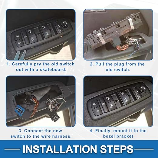 A ABSOPRO Power Window Switch No.68110865AA Window Control Switch for Ram 1500 2500 3500 4500 Black