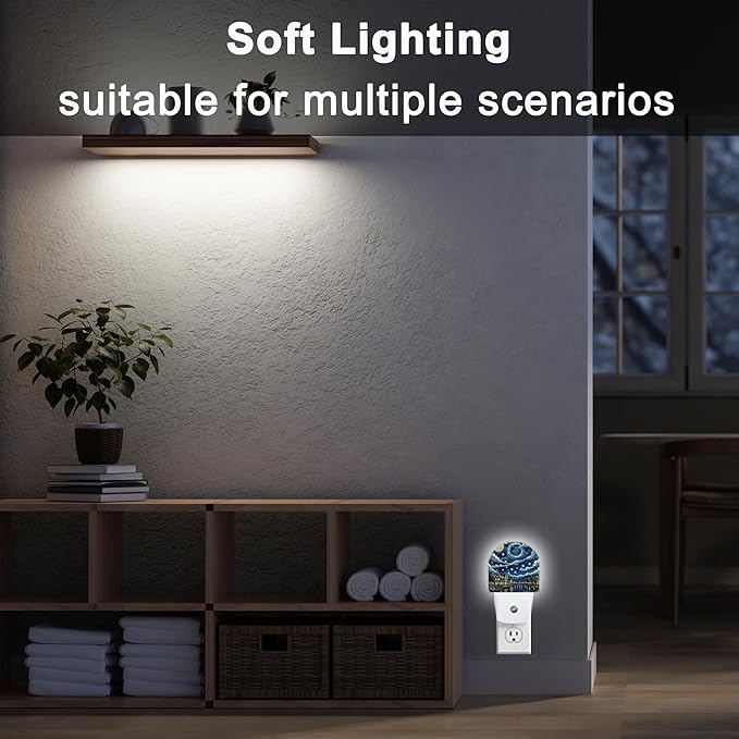 YESPOAK Night Light,Amsterdam at Night Night Lights Plug Into Wall with Dusk to Dawn Sensor for Bedroom Bathroom and Living Room for Women/Girls Gift