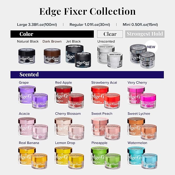 Red by Kiss Edge Fixer Extreme Hold, Strong Edge Control with 24-Hour Hold, Infused with Biotin for Nourishment & Hydration, No Flaking or Oily Residue (1.01 Fl.oz.)